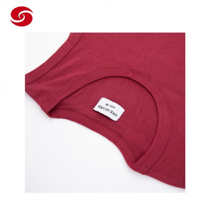 Gilet militaire adapté aux besoins du client de T-shirt d'armée de coton de cou rouge de rond