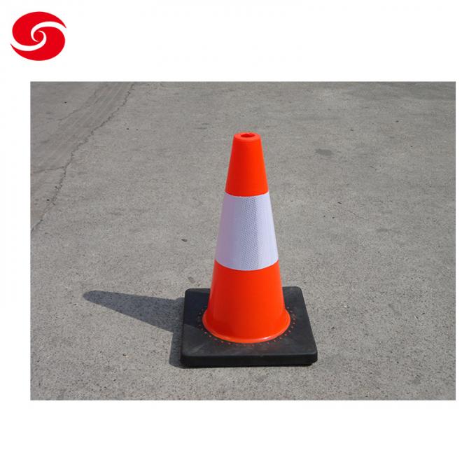 Norme en plastique de l'Amérique de cône de PVC de sécurité orange réfléchissante de circulation routière