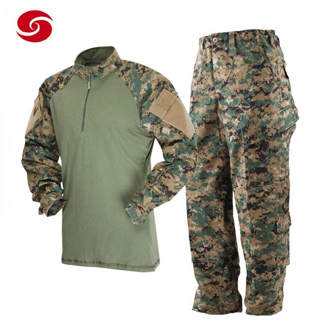 Costume occasionnel de grenouille de combat de chemise de région boisée de camouflage tactique de Digital pour les hommes dans les militaires