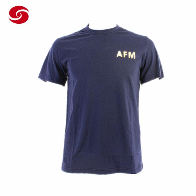 T-shirt bleu militaire de formation d'O-cou d'Afm pour l'homme