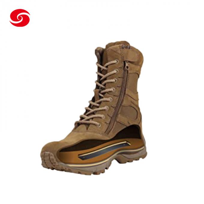 Bottes de combat de bottes de formation de Tan Side Zip Boots Military de couleur de désert