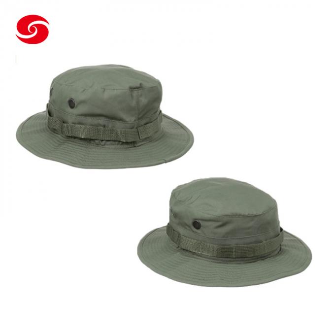Chapeau tactique militaire de seau de chapeaux militaires bon marché d'Olive Green Hats Fishing Boonie