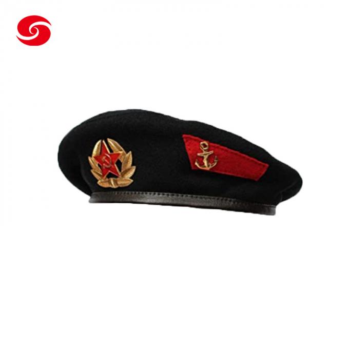 Headwear véritable de béret de cru d'armée de laine de chapeau unisexe soviétique original unisexe russe de béret