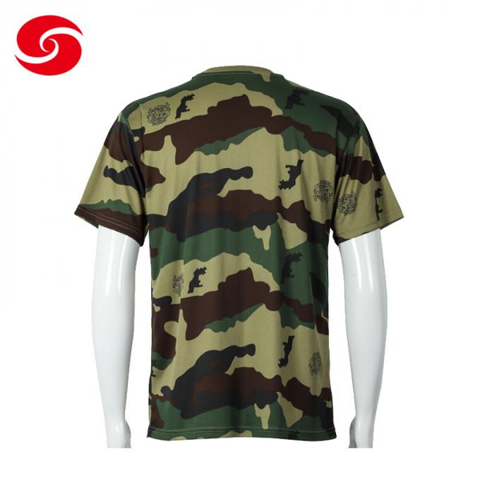 T-shirt de camouflage de région boisée de coton adapté aux besoins du client par marché de l'Afrique